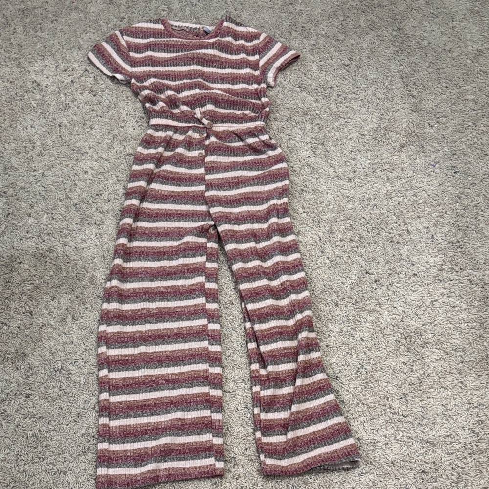 Zara Multicolor Ribbed Knit Jumpsuit